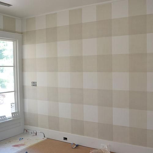 Try painting gingham on the walls in a neutral color.   This would be fabulous backdrop to sleek contemporary furnishings.