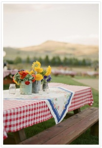 gingham picnic tablecloth